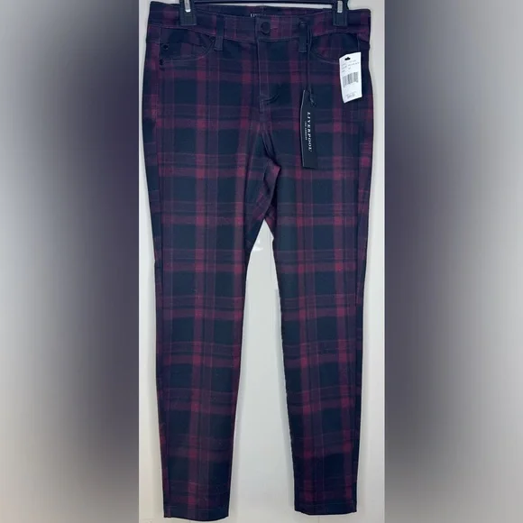 NWT Liverpool Jeans Stretch Plaid Ponte Pants Womens Size 6 Petite - Picture 2 of 12
